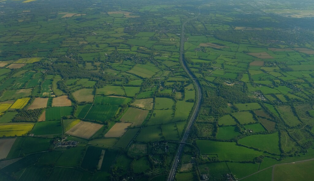 Farmers fields are seen above Gatwick airport near London Britain, April 19, 2017. REUTERS/Phil Noble - RTS169D2