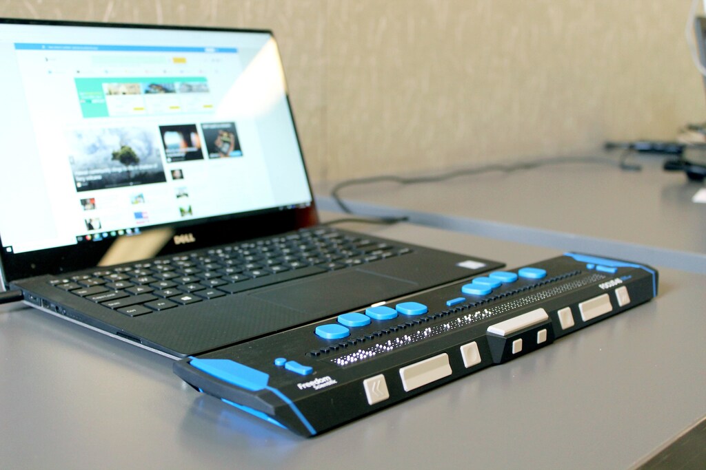 Simple tools such as a braille keyboard can create new ways for people with disabilities to participate in the workplace.