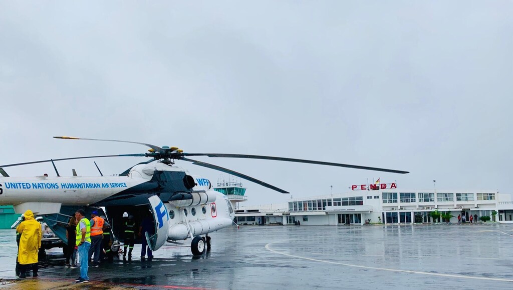 A World Food Programme airlift in the wake of Cyclone Kenneth in Mozambique, 2019