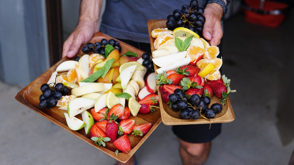 eating fruit and vegetables, like this fruit here, can lower cholesterol