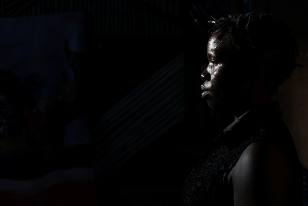 Irene Lasu, 26, a spoken word poet and member of Ana Taban, poses for a photograph in Juba, South Sudan, April 23rd, 2017. REUTERS/Andreea Campeanu SEARCH "CAMPEANU ANA TABAN" FOR THIS STORY. SEARCH "WIDER IMAGE" FOR ALL STORIES. TPX IMAGES OF THE DAY. - RTX3B3NS
