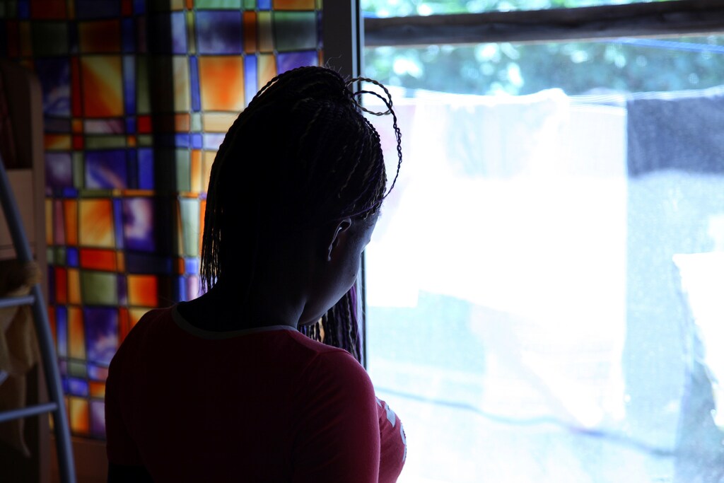 A victim in a social support centre for trafficked girls near Catania in Italy
