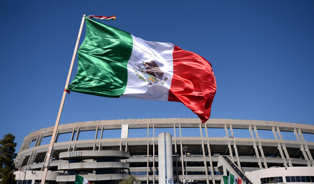 Mar 22, 2019; San Diego, CA, USA; A Mexican flag flies in the parking lot before the game between Mexico and Costa Rica at SDCCU Stadium. Mandatory Credit: Orlando Ramirez-USA TODAY Sports - 12399828