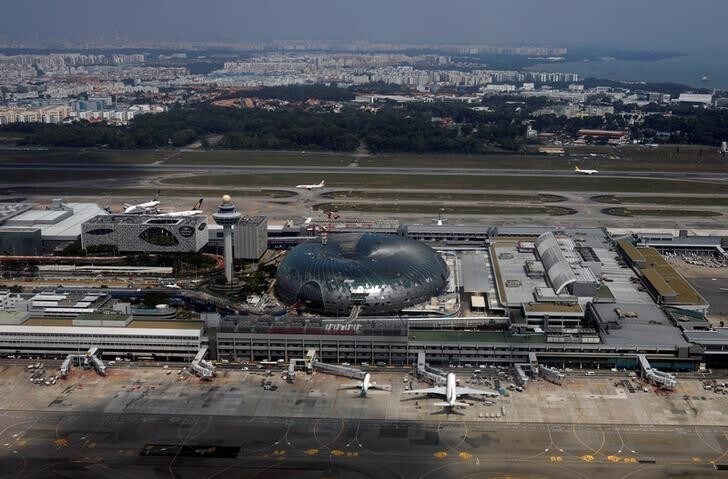 A view of Changi Airport's Project Jewel under contstruction in Singapore, April 3, 2018. Picture taken April 3, 2018. REUTERS/Edgar Su