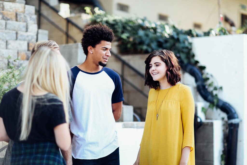 these three people are greeting each other for the first time; this is what scientists refer to as the earliest stages of social memory