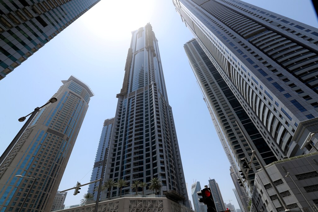 The Torch tower residential building in the Marina district is seen after a fire, in Dubai, United Arab Emirates August 4, 2017. REUTERS/Hamad I Mohammed - RC11A7FCA240