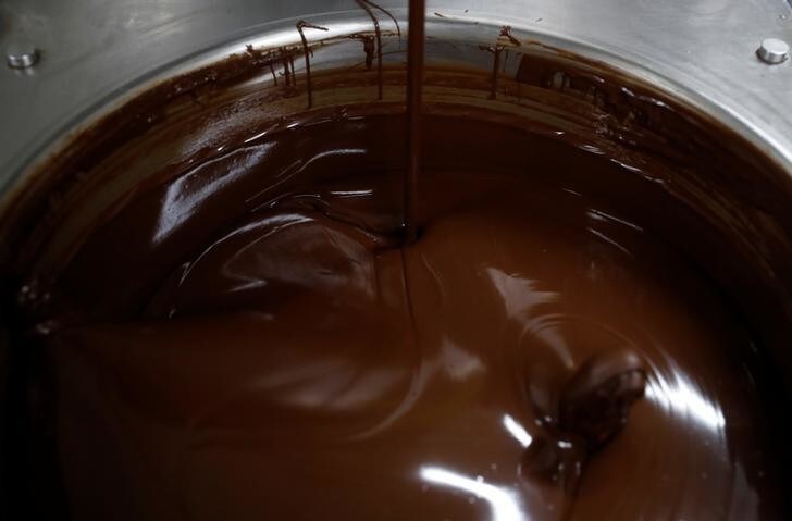 Chocolate is pictured at the Lotte Wedel factory in Warsaw, Poland April 18, 2018. REUTERS/Kacper Pempel