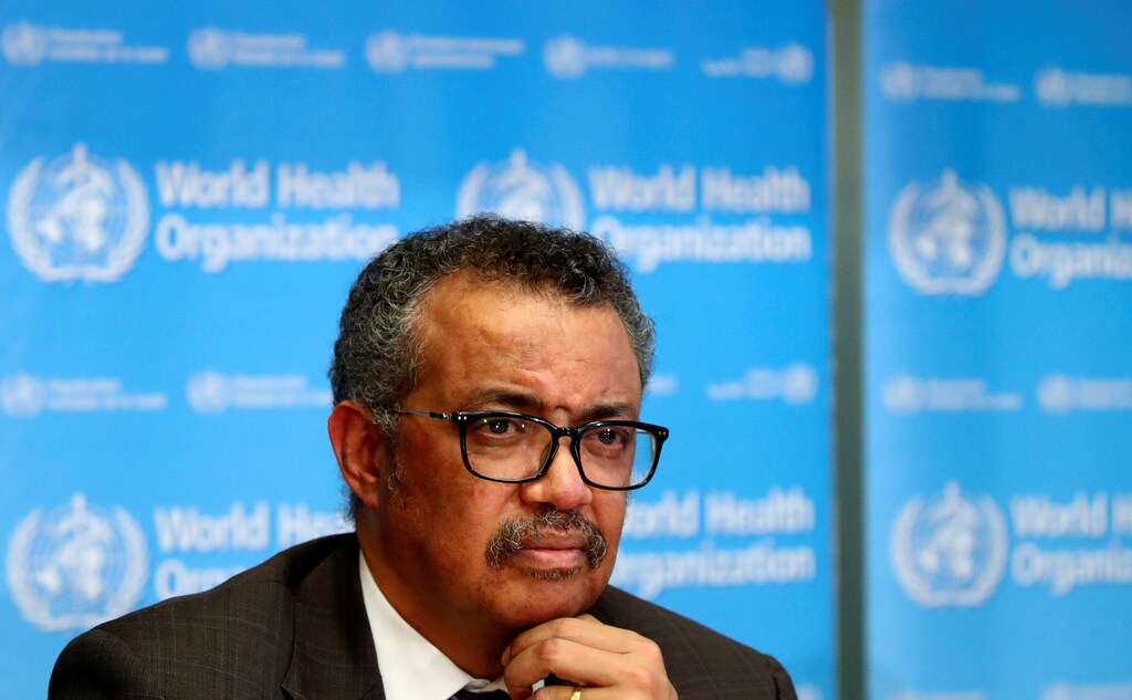 Director General of the World Health Organization (WHO) Tedros Adhanom Ghebreyesus attends a news conference on the situation of the coronavirus (COVID-2019), in Geneva, Switzerland, February 28, 2020.
