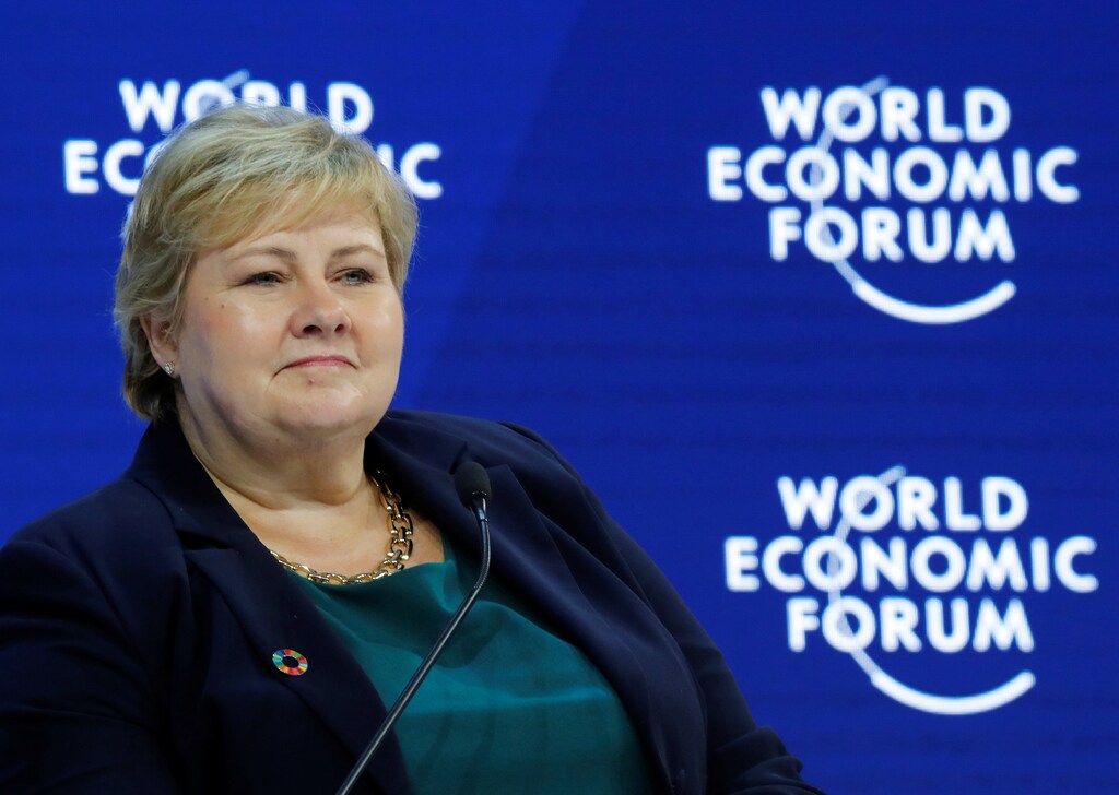 Erna Solberg, prime minister of Norway, at the 2018 World Economic Forum Annual Meeting.