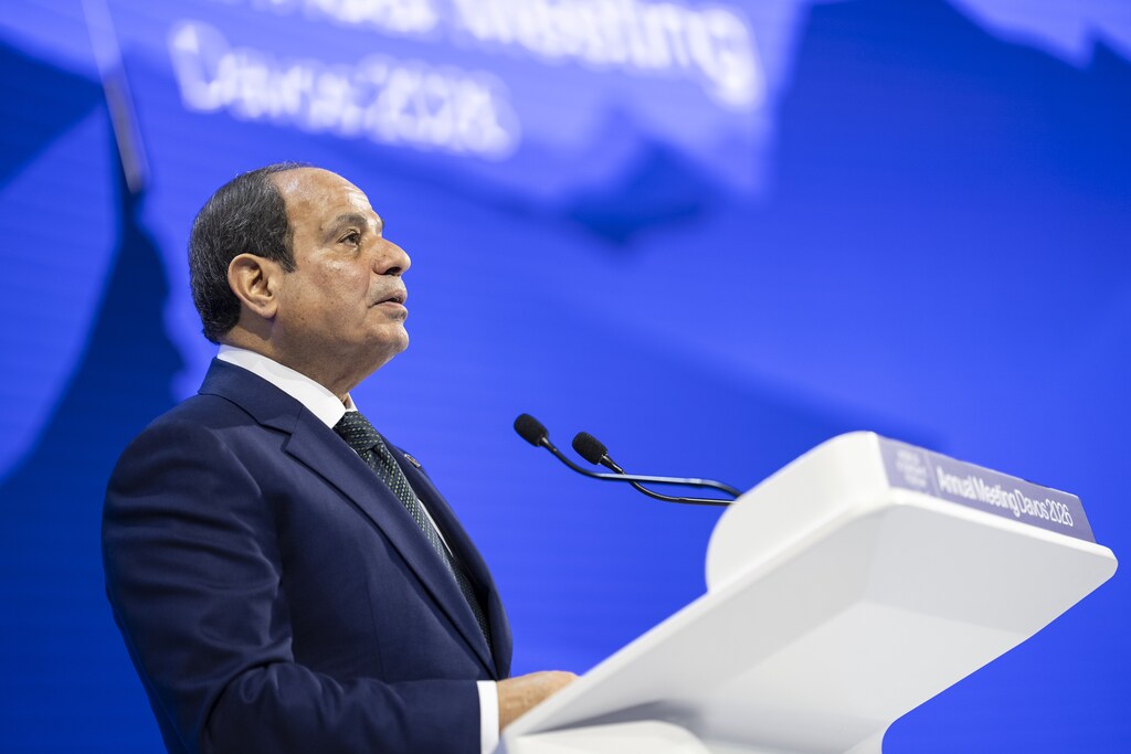 Abdel Fattah El-Sisi, President of Egypt, in session at the 2026 Annual Meeting.
