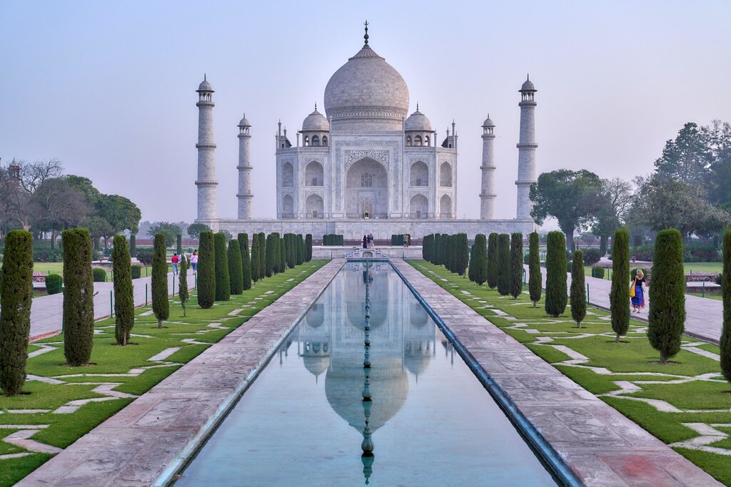 Entering the Taj Mahal at the sunrise… The view was and is breathtaking