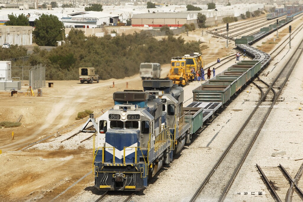 Freight train is seen on a railway station in Riyadh that links Riyadh and the port of Dammam in Saudi Arabia October 31, 2012. Official figures suggest around $100 billion may be spent by the end of this decade laying about 6,000 kilometres (3,750 miles) of track for both national lines and a route linking all the states in the Gulf Cooperation Council: Saudi Arabia, the United Arab Emirates, Kuwait, Qatar, Oman and Bahrain. To match Feature GULF-RAILWAY/ REUTERS/Fahad Shadeed (SAUDI ARABIA - Tags: TRANSPORT BUSINESS) - GM1E8AV1JUL01