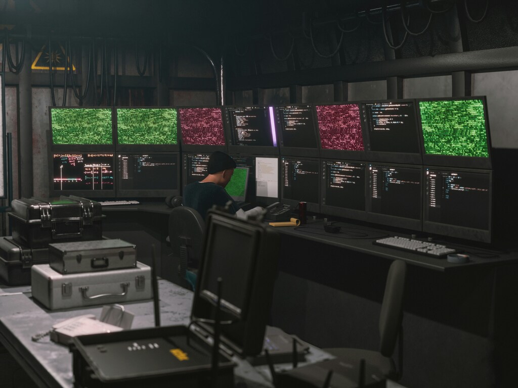 A man sits in front of rows of computer screens with code: Autodidactic pentesting – agents can learn, adapt and retest as environments evolve to proactively eliminate attack paths