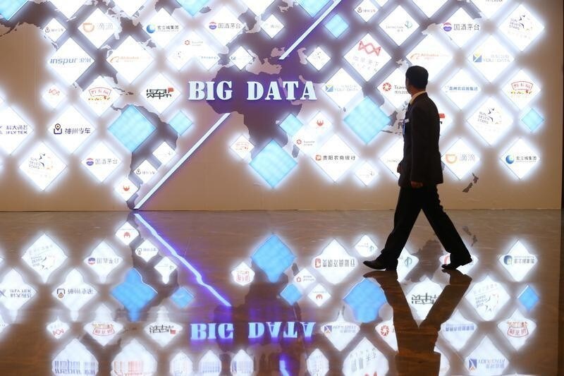 A man is pictured at the venue of China International Big Data Industry Expo in Guiyang, Guizhou province May 27, 2017. Picture taken May 27, 2017. REUTERS/Stringer ATTENTION EDITORS - THIS IMAGE WAS PROVIDED BY A THIRD PARTY. EDITORIAL USE ONLY. CHINA OUT. - RC1EF1D7C2D0