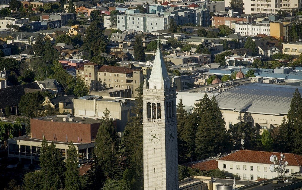 Sather Tower rises above the University of California at Berkeley campus in Berkeley, California May 12, 2014. REUTERS/Noah Berger (UNITED STATES - Tags: EDUCATION) - RTR3OX0D