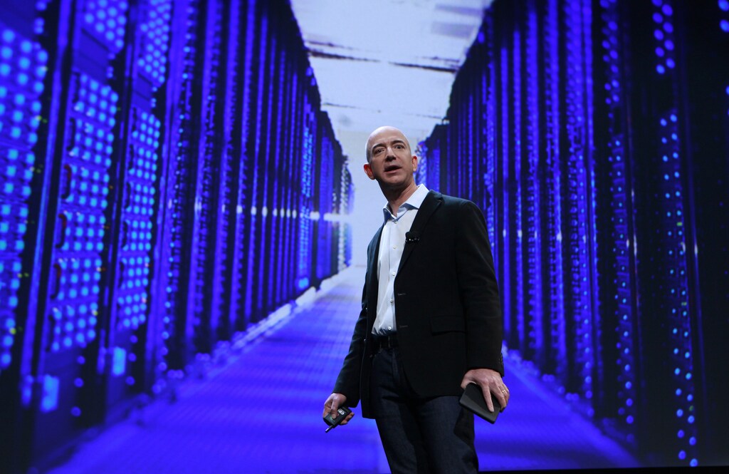 Amazon CEO Jeff Bezos speaks at a news conference during the launch of Amazon's new tablets in New York, September 28, 2011. Amazon.com Inc unveiled its long-awaited tablet computer on Wednesday with a $199 price tag, potentially cheap enough to give Apple Inc's iPad some serious competition for the first time. REUTERS/Shannon Stapleton (UNITED STATES - Tags: BUSINESS SCIENCE TECHNOLOGY) - GM1E79S1U5O01