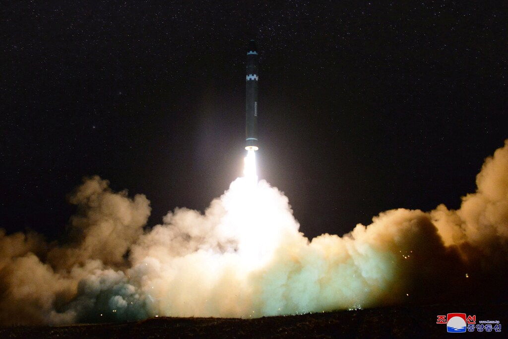 A view of the newly developed intercontinental ballistic rocket Hwasong-15's test that was successfully launched is seen in this undated photo released by North Korea's Korean Central News Agency (KCNA) in Pyongyang November 30, 2017. REUTERS/KCNA RC126BE71230