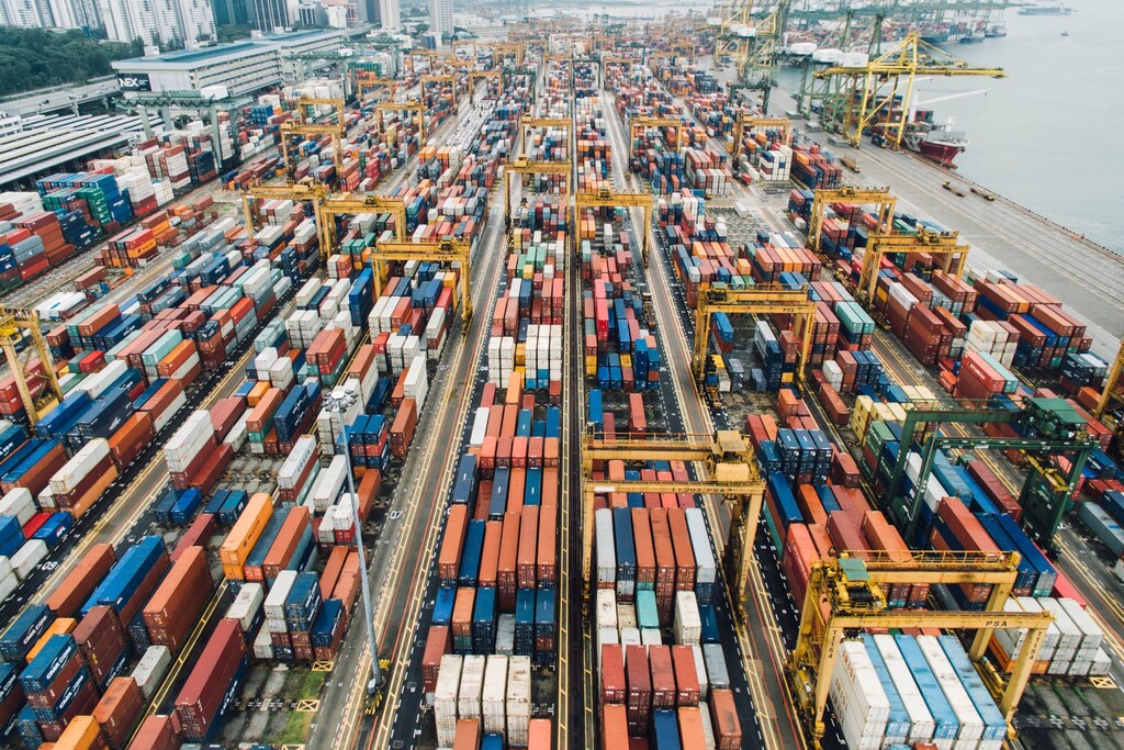 shipping containers port trade logistics