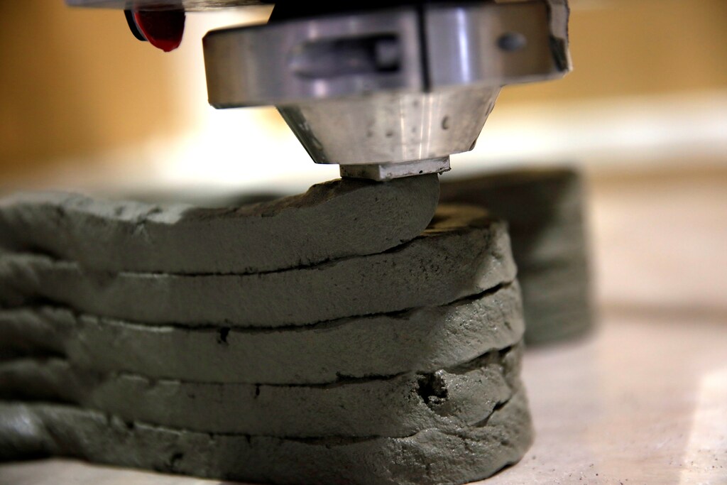A concrete structure is 3D printed at Nanyang Technological University (NTU) in Singapore June 16, 2017.