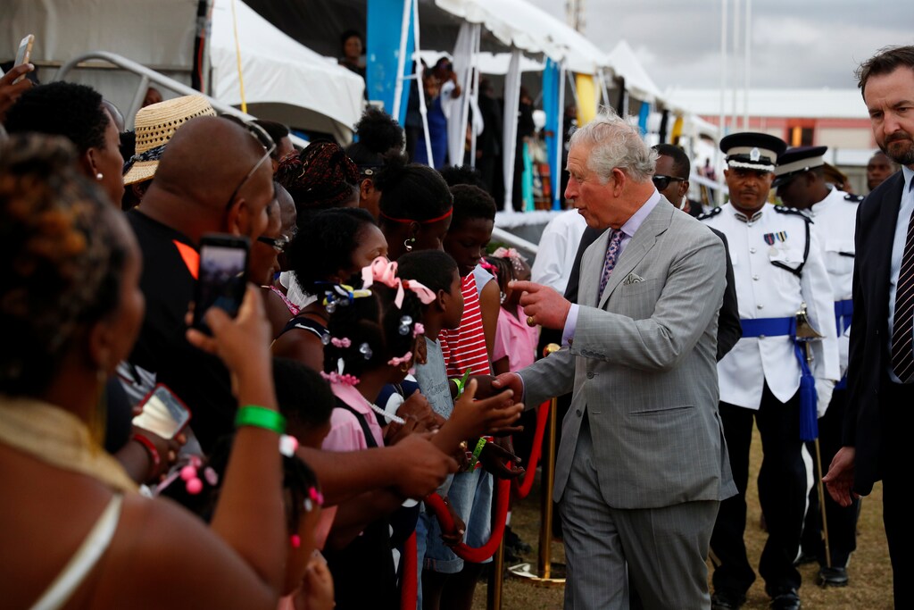 Britain's Prince Charles greets the crowd during an official welcome ceremony and parade during a visit to St Lucia, March 17, 2019. REUTERS/Phil Noble/Pool - RC1580BC6D30