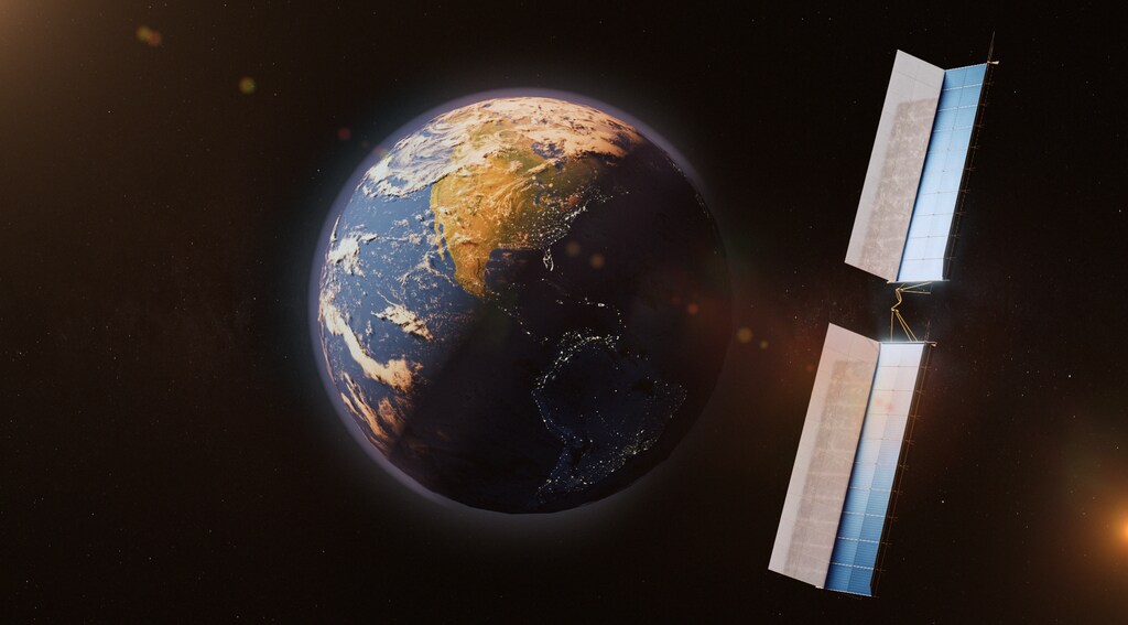 A rendering of an Overview Energy satellite. Energy Supply, space