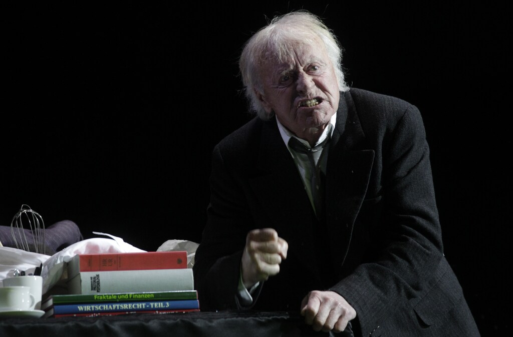 Actor Helmut Lohner performs during a dress rehearsal of Henrik Ibsen's play 'John Gabriel Borkman' at Theater in der Josefstadt in Vienna February 28, 2012. The play is directed by Elmar Goerden and will have its premiere on March 1. REUTERS/Herwig Prammer (AUSTRIA - Tags: ENTERTAINMENT) - BM2E82S1BMZ01