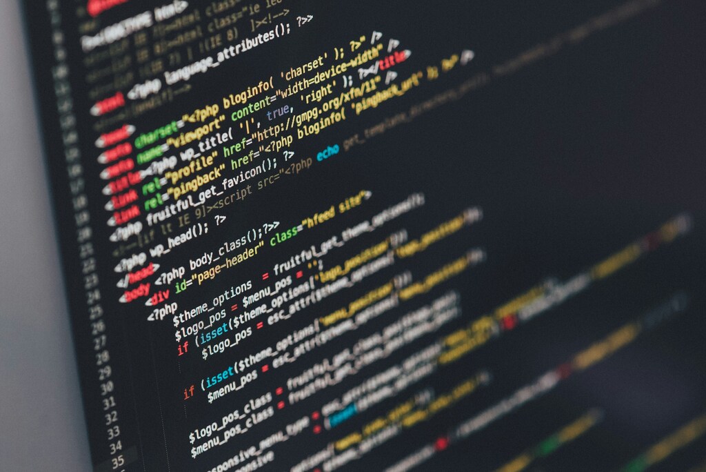 Code on a laptop screen.