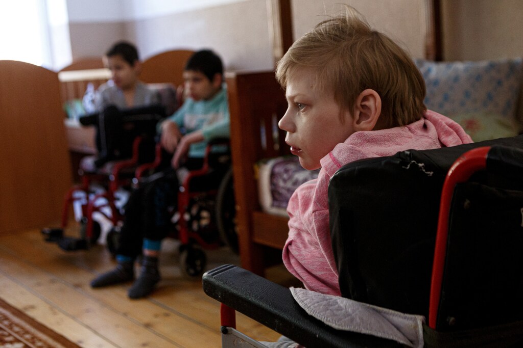 People with disabilities in Ukraine at Vilshany orphanage.