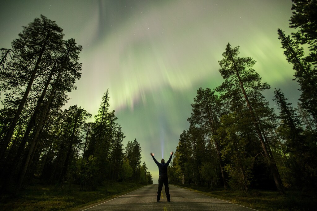 The Aurora Borealis (Northern Lights) is seen over the sky near the village of Pallas (Muonio region) of Lapland, Finland September 8, 2017
