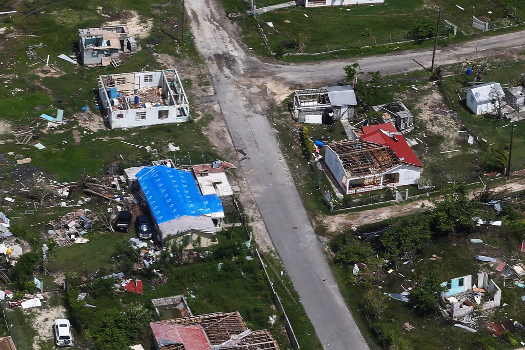 Homes are seen in ruins on the island of Barbuda just after a month after Hurricane Irma struck the Caribbean islands of Antigua and Barbuda, October 7, 2017. REUTERS/Shannon Stapleton