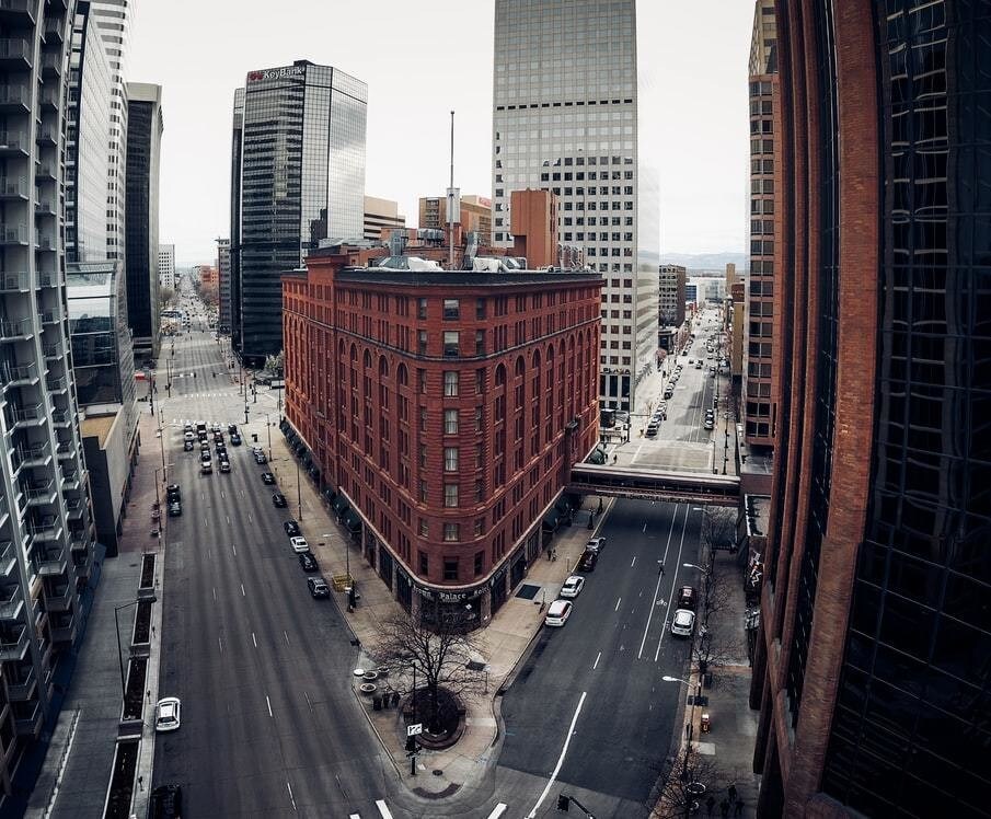 Buildings in central Denver, Colorado.