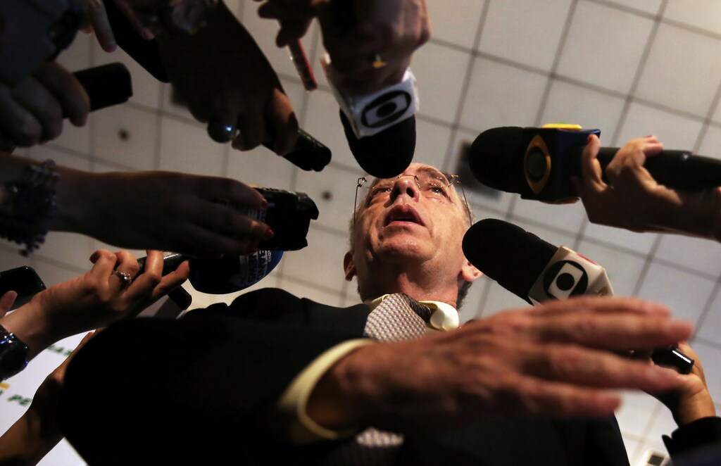 Brazil's state-run oil company Petroleo Brasileiro SA Chief Executive Officer Pedro Parente talks during a news conference in Rio de Janeiro, Brazil, January 11, 2017. REUTERS/Nacho Doce - RTX2YHRU