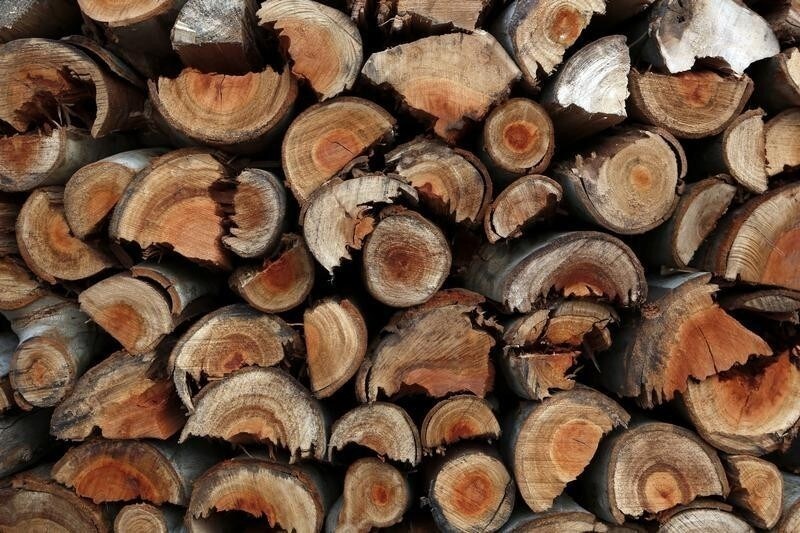 A pile of firewood is seen at a firewood merchant in the Varkiza suburb, south of Athens January 22, 2013. With Greeks already struggling under wage and pension cuts imposed by the foreign lenders that bailed their country out, many have stopped using heating oil altogether, pushing consumption down 70 percent in the last three months of 2012 from a year earlier. Instead, Greeks are turning burning firewood - using anything from branches to old furniture - which has helped create a blanket of smog over the Greek capital while illegal logging multiplies across forests in the countryside. Picture taken January 22, 2013. REUTERS/Yorgos Karahalis (GREECE - Tags: POLITICS BUSINESS ENVIRONMENT SOCIETY) - RTR3DGIA
