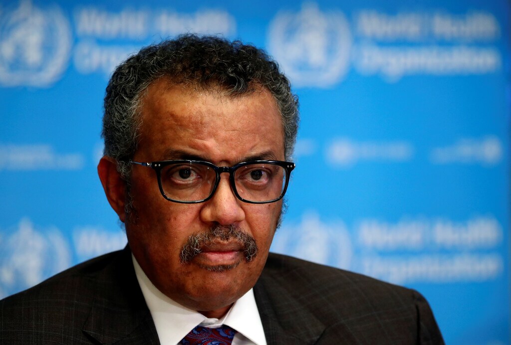 Director General of the World Health Organization (WHO) Tedros Adhanom Ghebreyesus attends a news conference on the situation of the coronavirus (COVID-2019), in Geneva, Switzerland, February 28, 2020. REUTERS/Denis Balibouse - RC2R9F91IELU