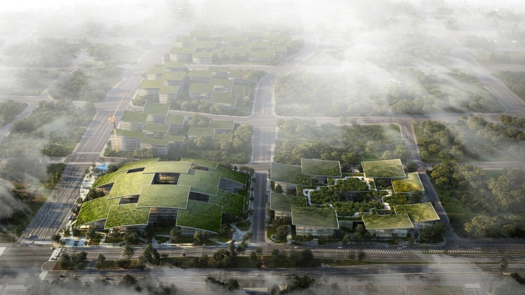A rendering of Cloud City a smart city project in Chongqing, China.
