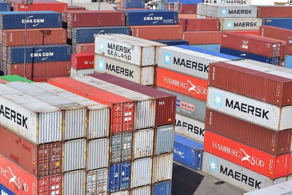 A number of shipping containers.