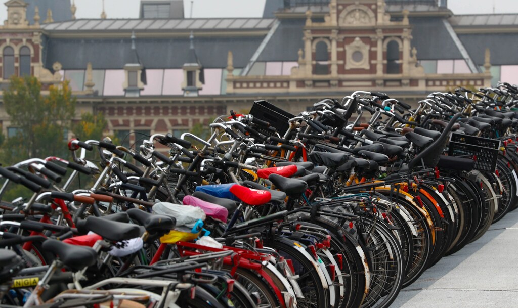 Bicycles are seen at a big bike parking near Amsterdam Central Station in Amsterdam, Netherlands September 26, 2017. REUTERS/Yves Herman - RC194E23CC50