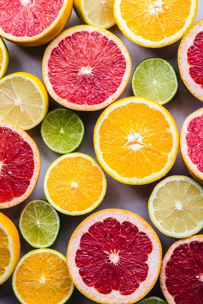 Cítricos de varios colores.