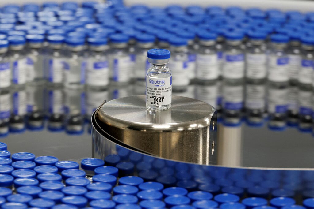 A view shows vials Sputnik vaccine at a factory of Hankook Korus Pharm, in Chuncheon, South Korea September 10, 2021.?Picture taken September 10, 2021. REUTERS/Heo Ran - RC2RMP9IBG5C