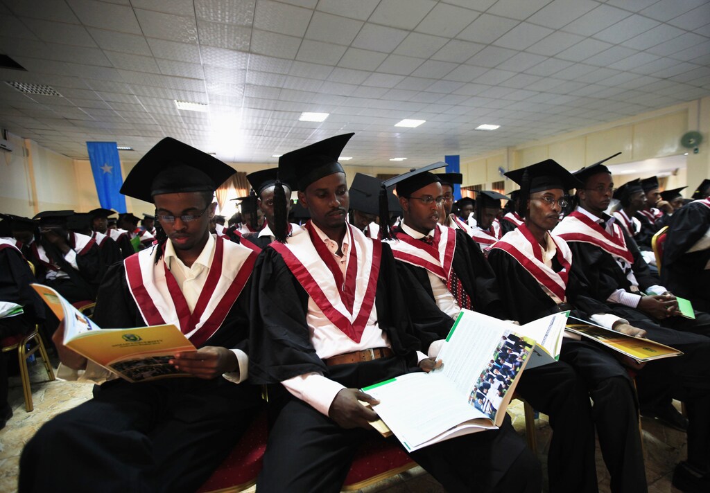 Students of SIMAD University attend their graduation ceremony, along with over 600 other students, in Mogadishu November 29, 2012.