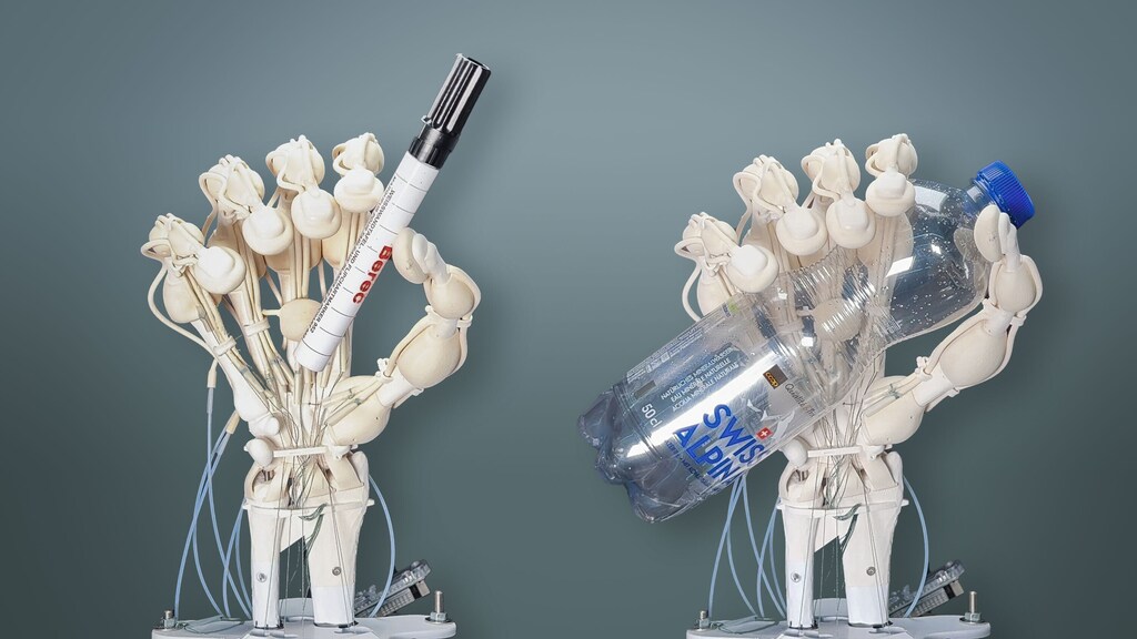 A 3D-printed hand.