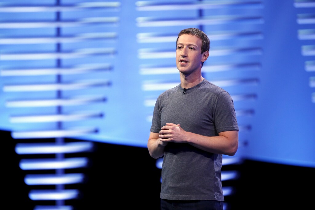 Facebook CEO Mark Zuckerberg speaks on stage during the Facebook F8 conference in San Francisco, California April 12, 2016.
