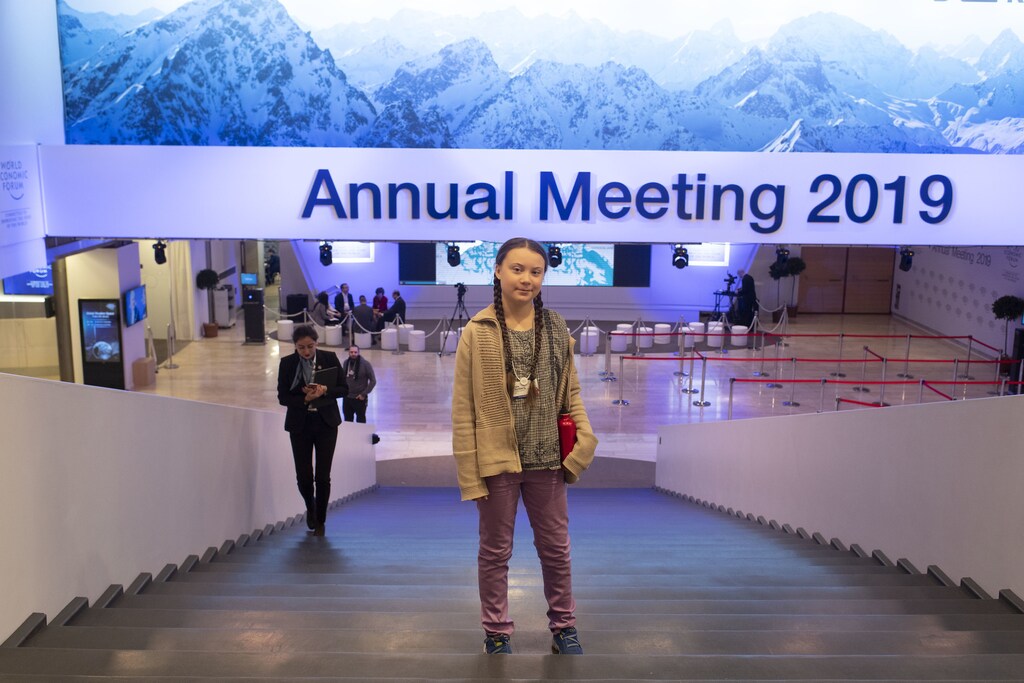 Greta Thunbergs (SWE) at the Annual Meeting 2019 of the World Economic Forum in Davos, January 25, 2019. Congress Cenre. Copyright by World Economic Forum / Valeriano Di Domenico