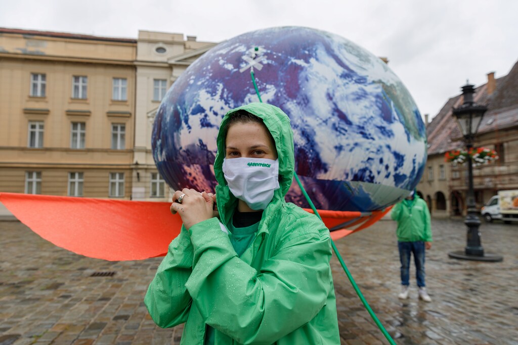 activists campaigning for a "Green Recovery"