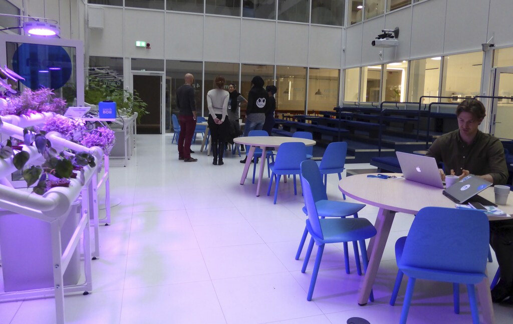 People gather in Klarna office in Stockholm, Sweden February 17, 2016. Klarna, the 10-year-old Swedish e-commerce firm which is now one of Europe's most highly valued tech start-ups, expects revenues to rise by about 40 percent this year as it moves into the U.S. market, where it has mounted a direct challenge to online payments giant Paypal . Picture taken February 17, 2016. REUTERS/Mia Shanley - GF10000321015