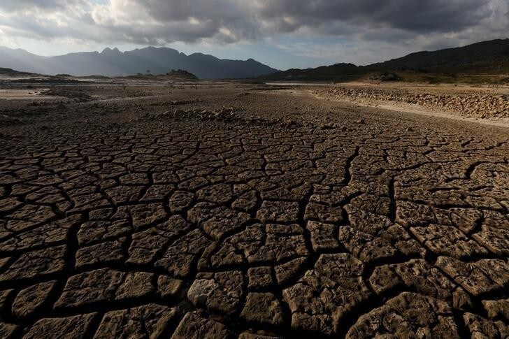 Sand blows across a normally submerged area at Theewaterskloof dam near Cape Town, South Africa, January 21, 2018. The dam, which supplies most of Cape Town's potable water, is currently dangerously low as the city faces "Day Zero", the point at which taps will be shut down accross the city. Picture taken January 21, 2018. REUTERS/Mike Hutchings