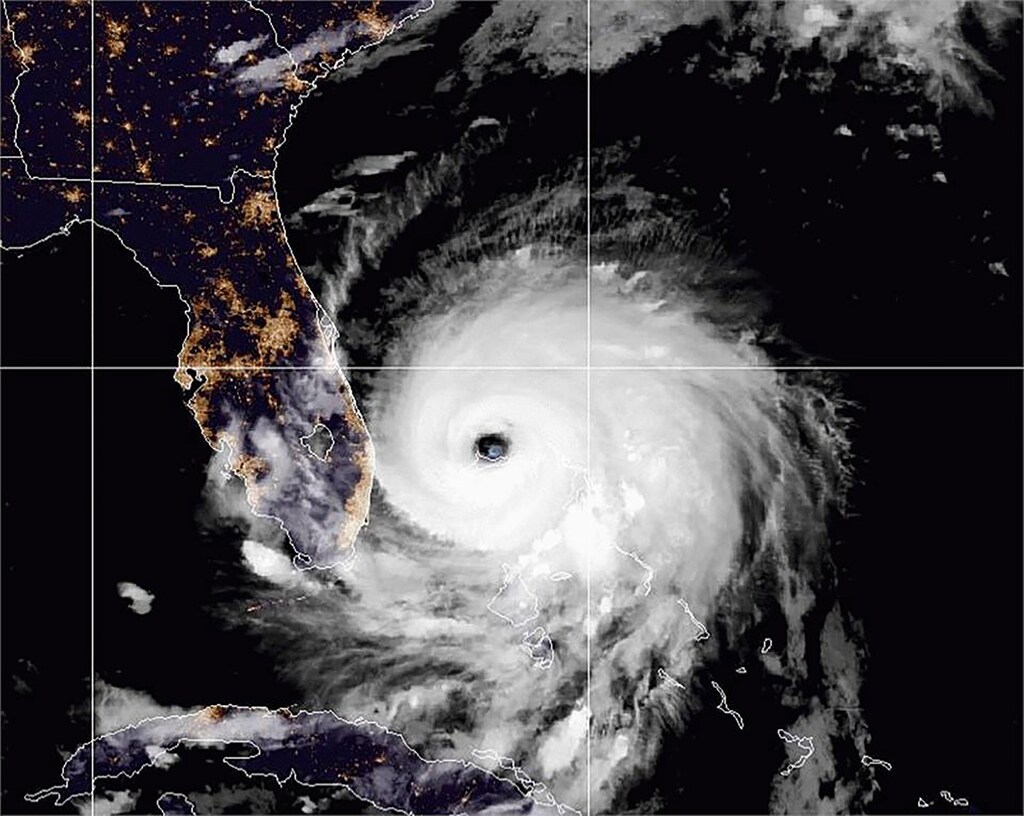 The eye of Hurricane Dorian remains near the city of Freeport, Bahamas in a satellite photograph distributed by the NOAA's National Weather Service September 2, 2019. National Weather Service/Handout via REUTERS. THIS IMAGE HAS BEEN SUPPLIED BY A THIRD PARTY. - RC1D602483E0