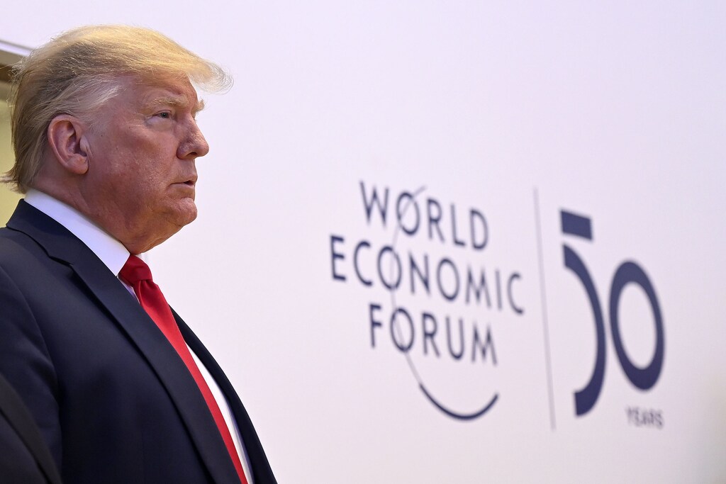 President Donald J. Trump, President of the United States of America appears before the media at the World Economic Forum Annual Meeting 2020 in Davos-Klosters, Switzerland, 21 January. Copyright by World Economic Forum/ Valeriano Di Domenico\r
