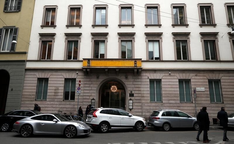 The entrance of the Goldman Sachs office is seen downtown Milan, Italy November 28, 2017. Picture taken November 28. REUTERS/Stefano Rellandini - RC1D7BA80730