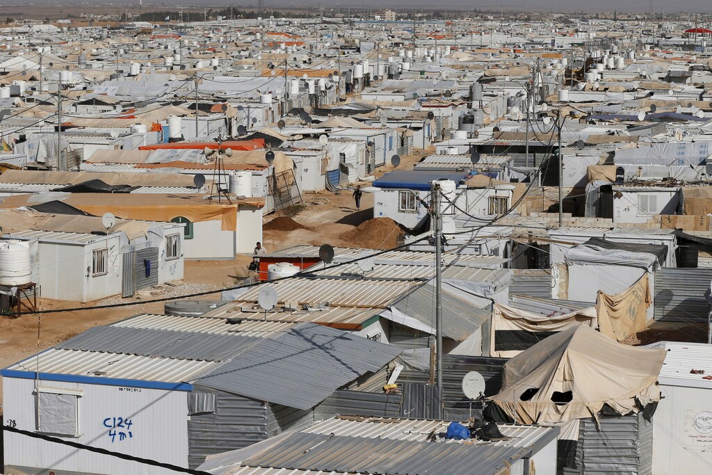 A general view shows Al Zaatari refugee camp in the Jordanian city of Mafraq, near the border with Syria.